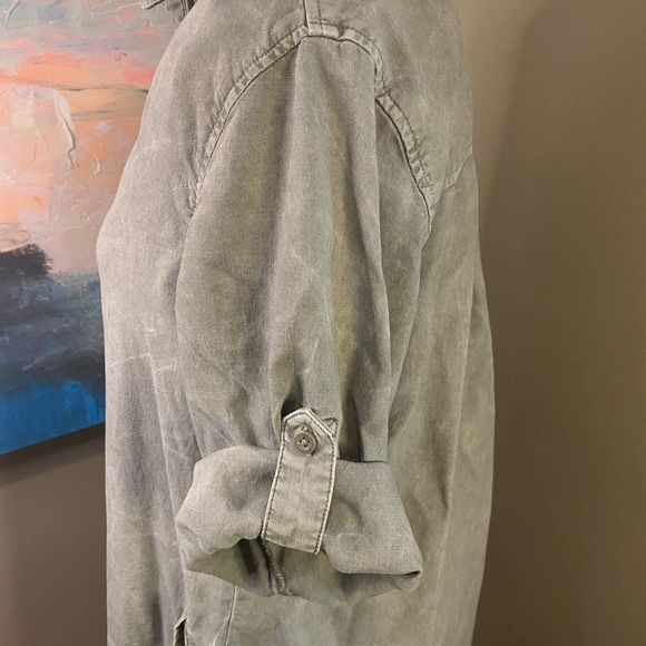 Anthropologie, Cloth & Stone: Light Denim Button Tencel Collared Dress, Medium - Picture 5 of 8